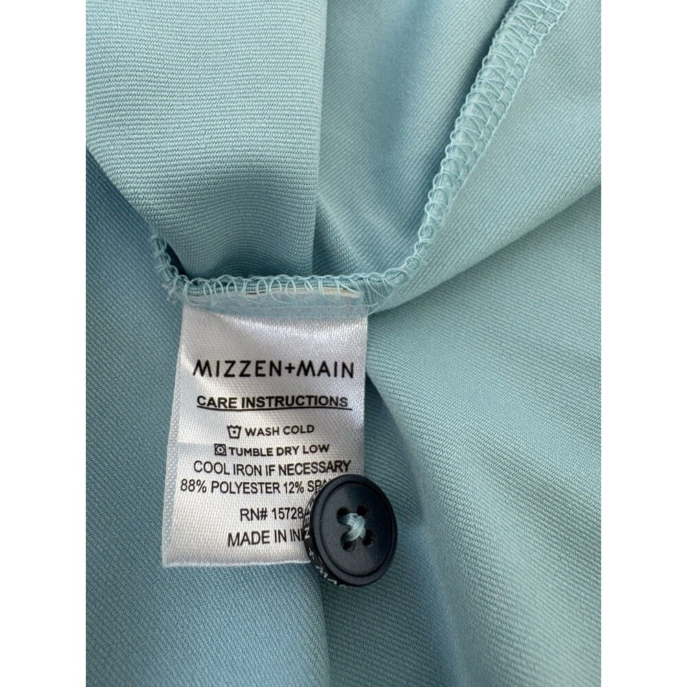 Mizzen + Main Polo Shirt Mens Large Blue Navy Dot Performance Golf Stretch Golf - Picture 6 of 8